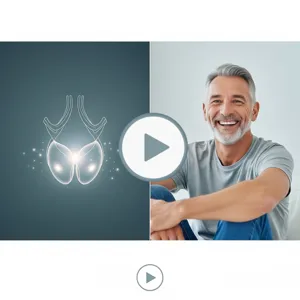 Happy man symbolizing prostate relief