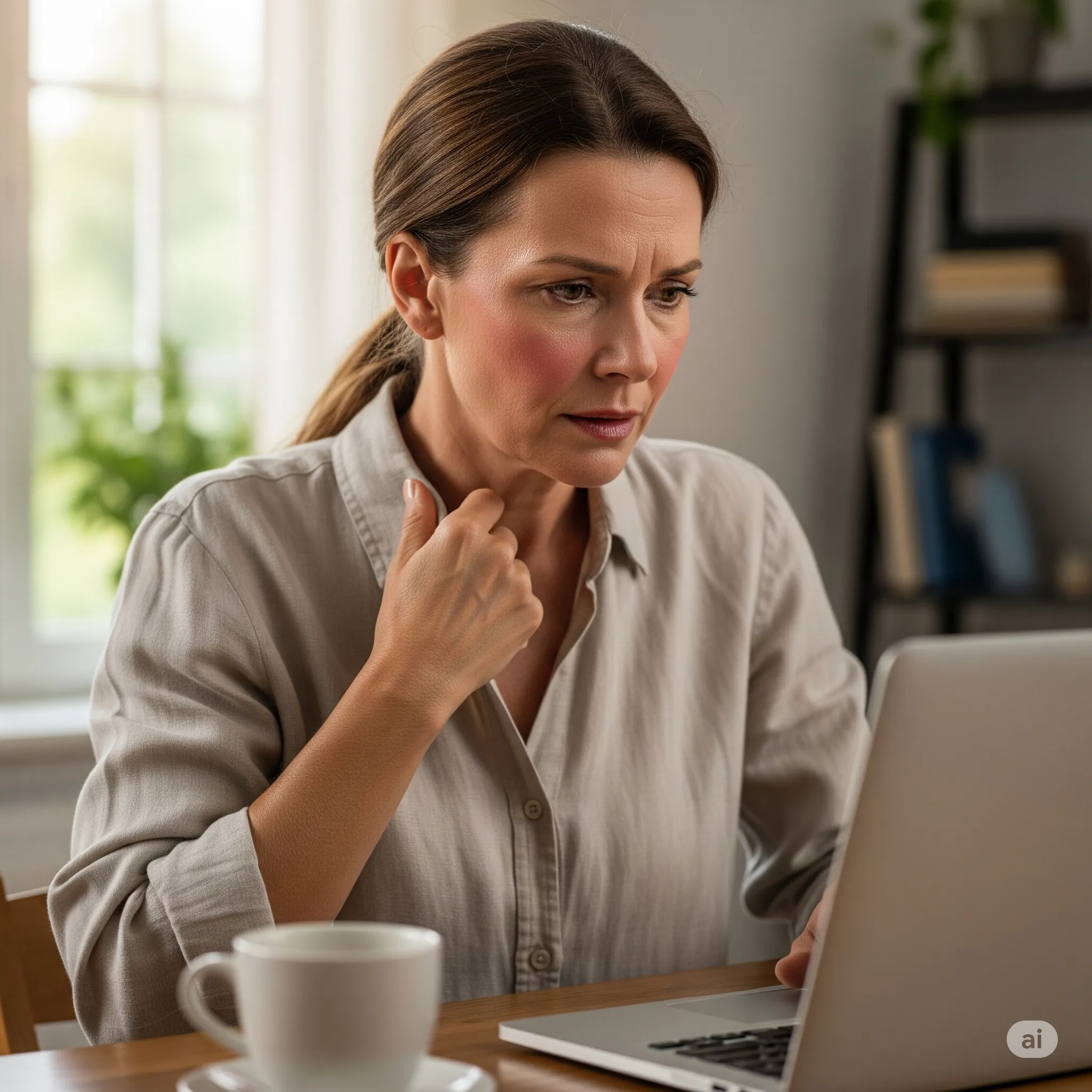 Woman experiencing the discomforts of menopause